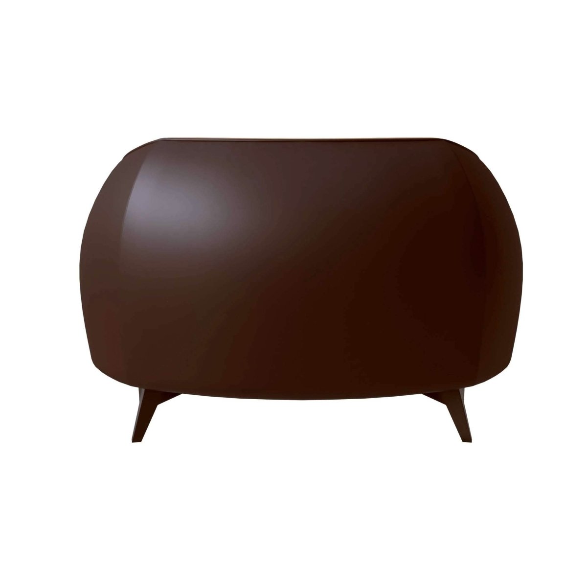 Opula Single-Seater Leather Sofa Accent Armchair with Stainless Steel Legs Brown Sofa Leisuremod