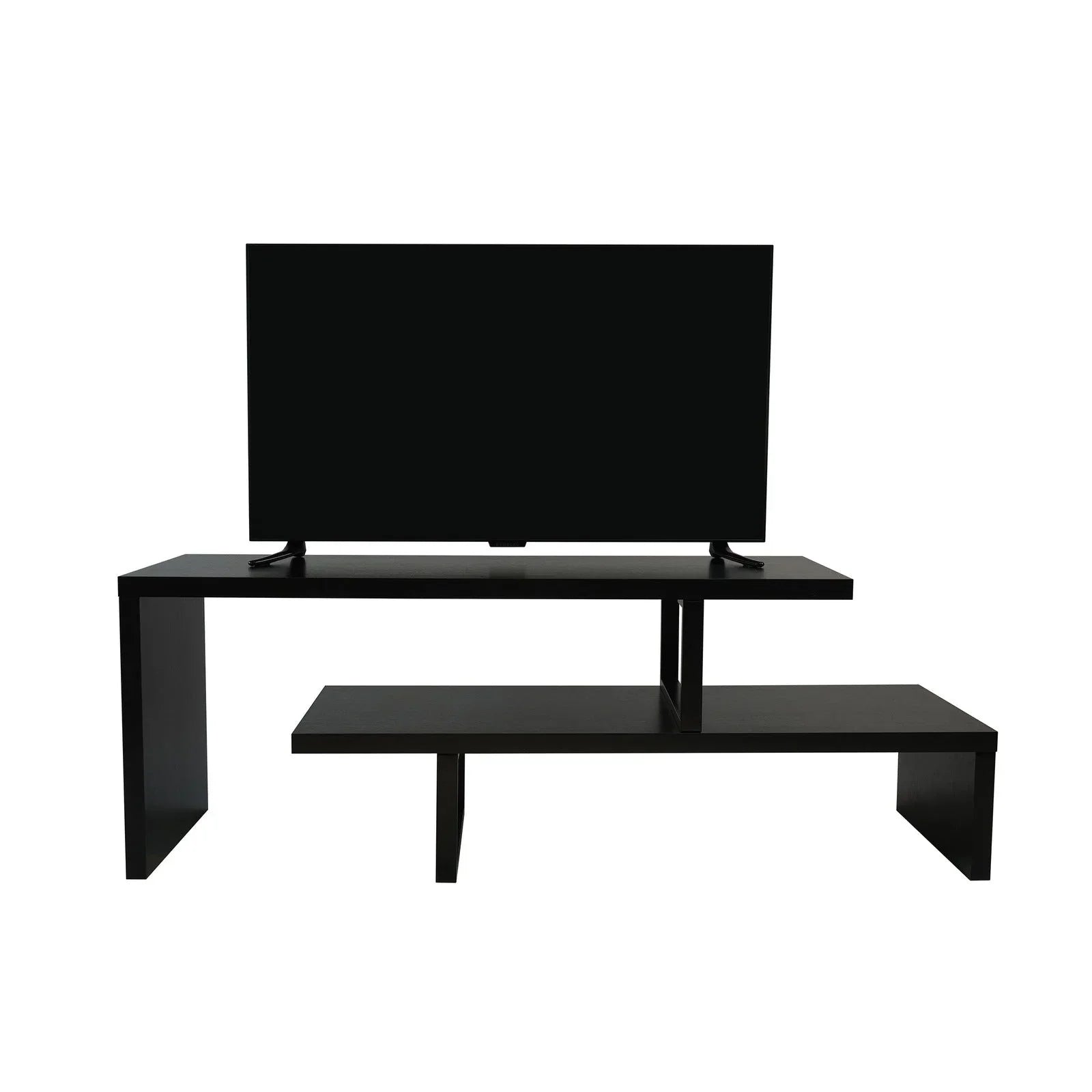 Orford Mid-Century Modern TV Stand with MDF Shelves and Powder Coated Iron Legs for Living Room - Elax Furniture
