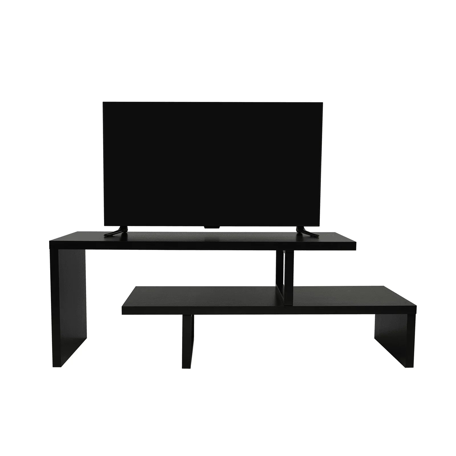 Orford Mid-Century Modern TV Stand with MDF Shelves and Powder Coated Iron Legs for Living Room - Elax Furniture