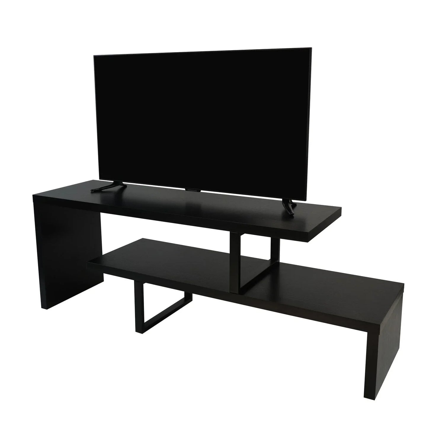 Orford Mid-Century Modern TV Stand with MDF Shelves and Powder Coated Iron Legs for Living Room - Elax Furniture