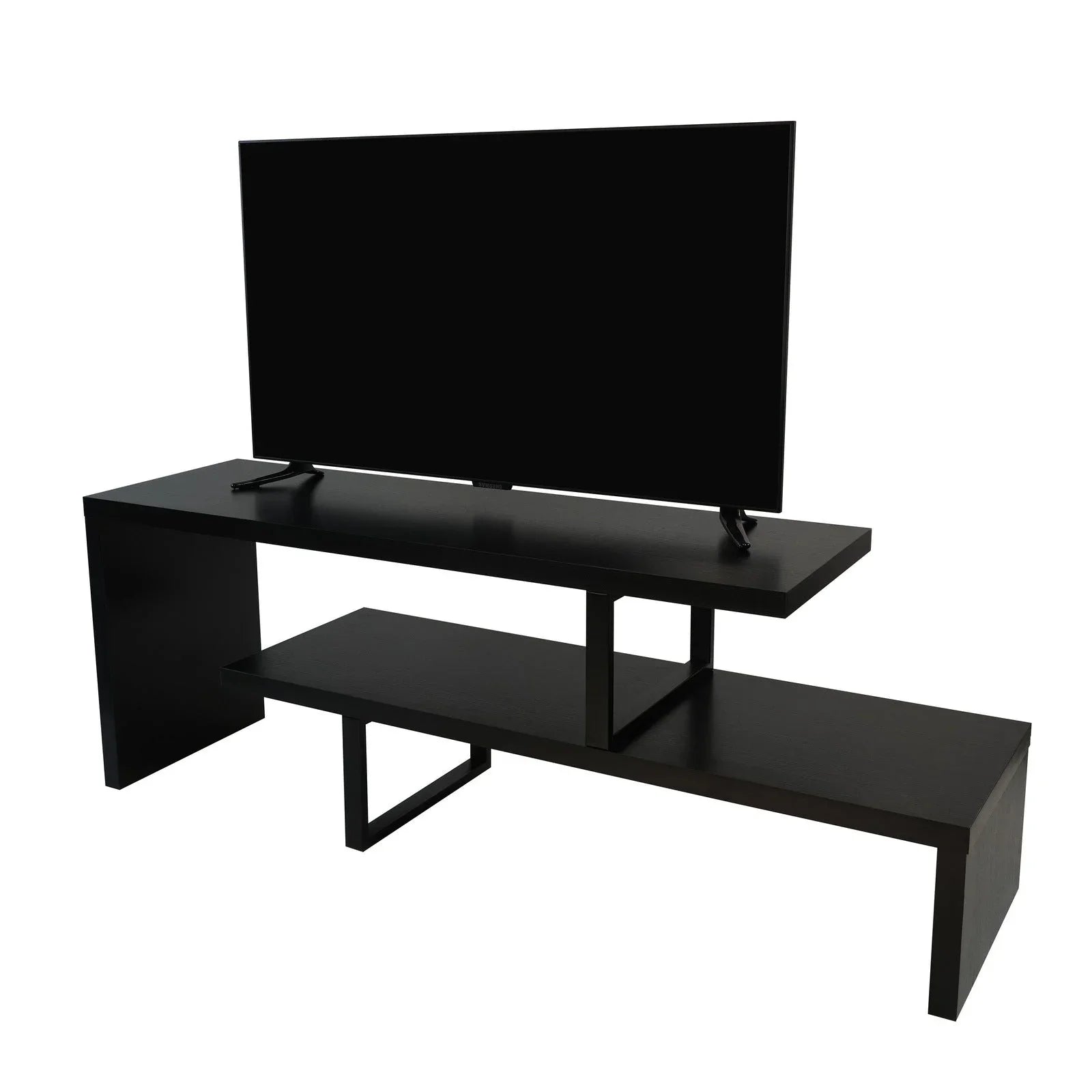 Orford Mid-Century Modern TV Stand with MDF Shelves and Powder Coated Iron Legs for Living Room - Elax Furniture