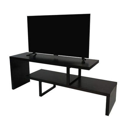 Orford Mid-Century Modern TV Stand with MDF Shelves and Powder Coated Iron Legs for Living Room - Elax Furniture