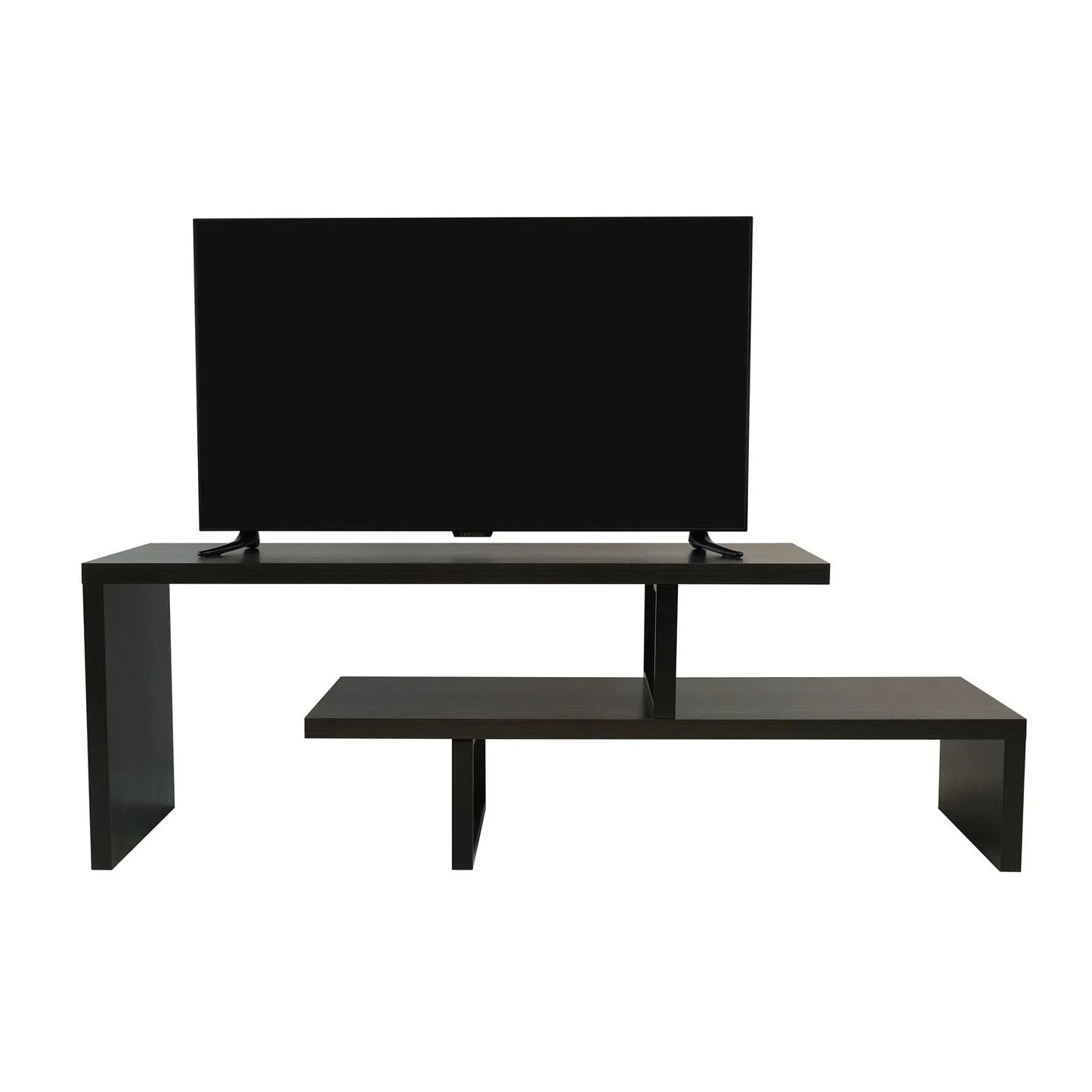Orford Mid-Century Modern TV Stand with MDF Shelves and Powder Coated Iron Legs for Living Room - Elax Furniture