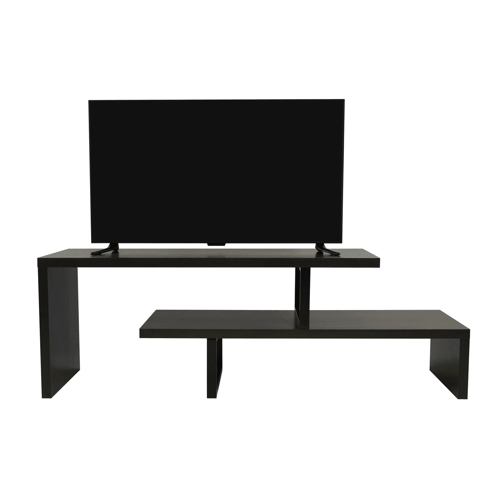 Orford Mid-Century Modern TV Stand with MDF Shelves and Powder Coated Iron Legs for Living Room - Elax Furniture