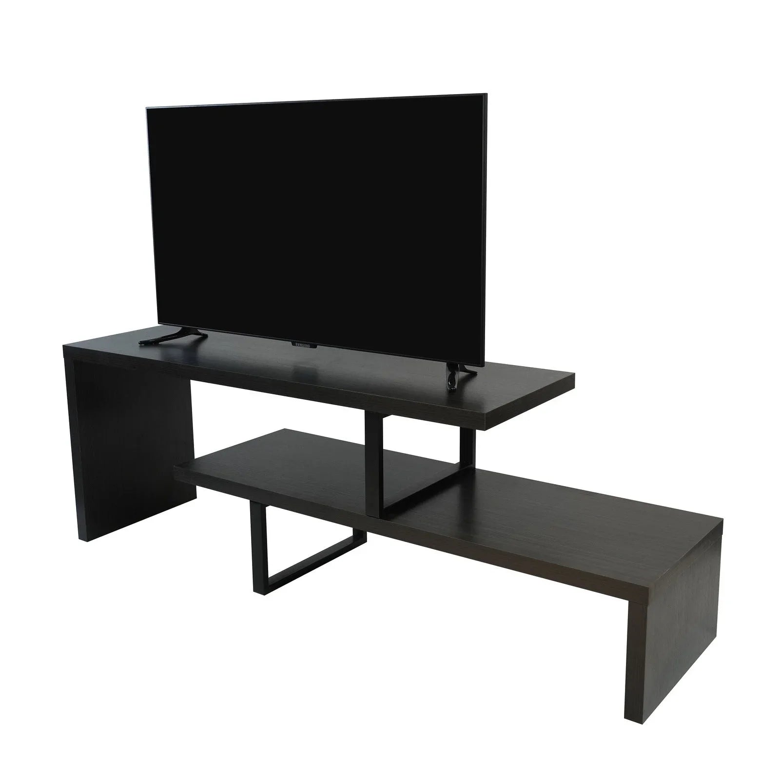 Orford Mid-Century Modern TV Stand with MDF Shelves and Powder Coated Iron Legs for Living Room - Elax Furniture