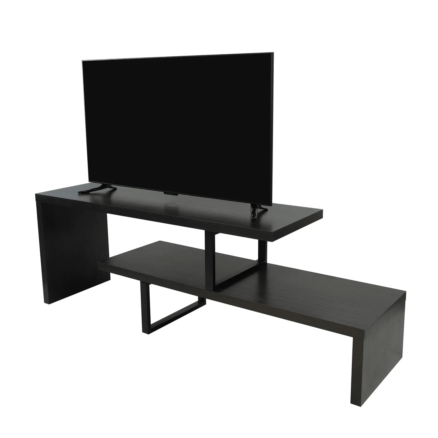 Orford Mid-Century Modern TV Stand with MDF Shelves and Powder Coated Iron Legs for Living Room - Elax Furniture