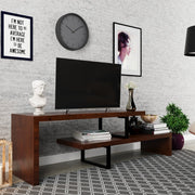 Orford Mid-Century Modern TV Stand with MDF Shelves and Powder Coated Iron Legs for Living Room - Elax Furniture