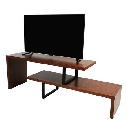 Orford Mid-Century Modern TV Stand with MDF Shelves and Powder Coated Iron Legs for Living Room - Elax Furniture
