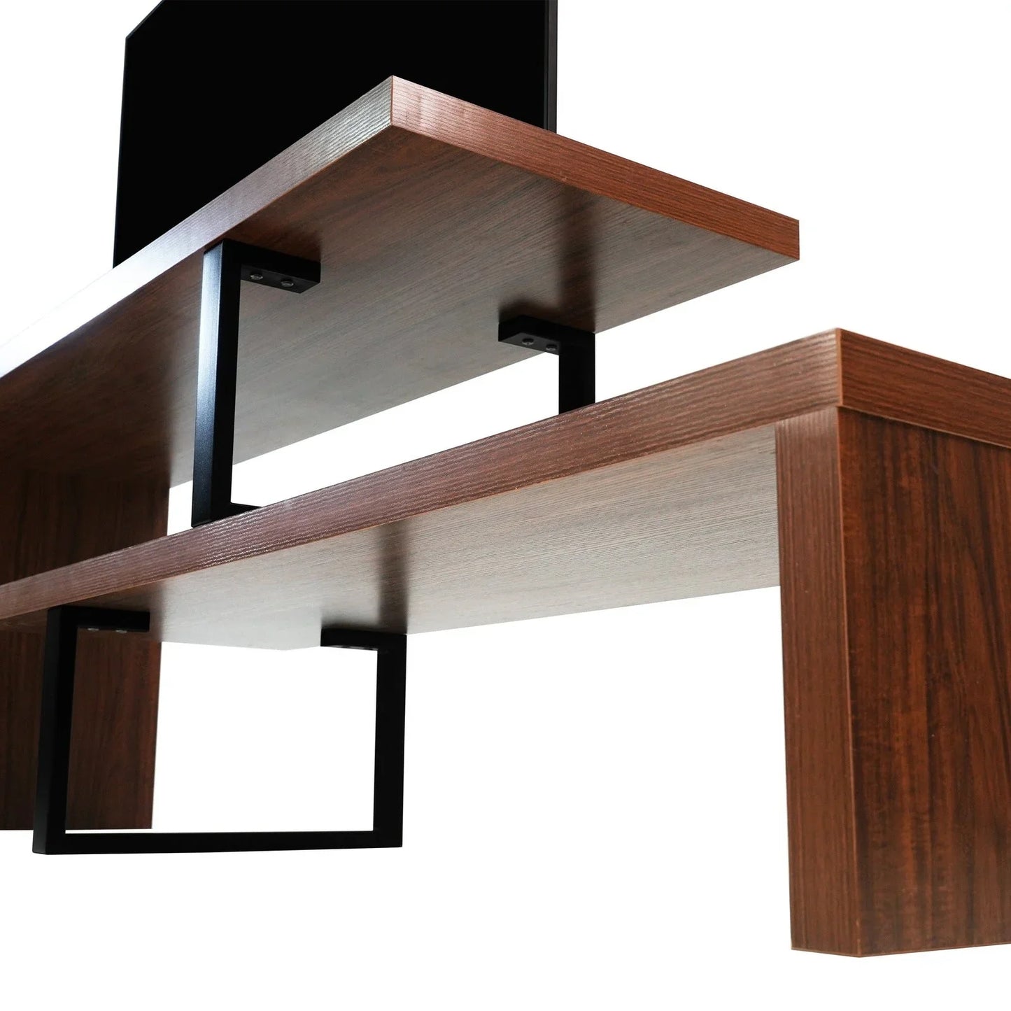 Orford Mid-Century Modern TV Stand with MDF Shelves and Powder Coated Iron Legs for Living Room - Elax Furniture