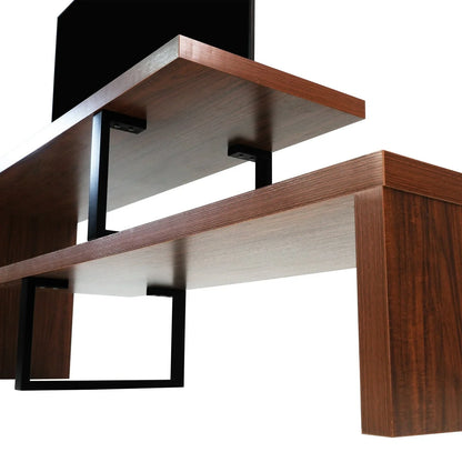 Orford Mid-Century Modern TV Stand with MDF Shelves and Powder Coated Iron Legs for Living Room - Elax Furniture