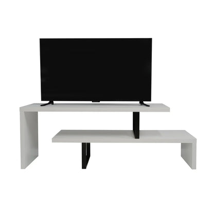 Orford Mid-Century Modern TV Stand with MDF Shelves and Powder Coated Iron Legs for Living Room - Elax Furniture