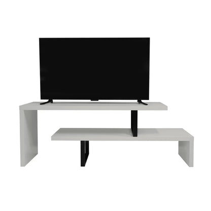 Orford Mid-Century Modern TV Stand with MDF Shelves and Powder Coated Iron Legs for Living Room - Elax Furniture