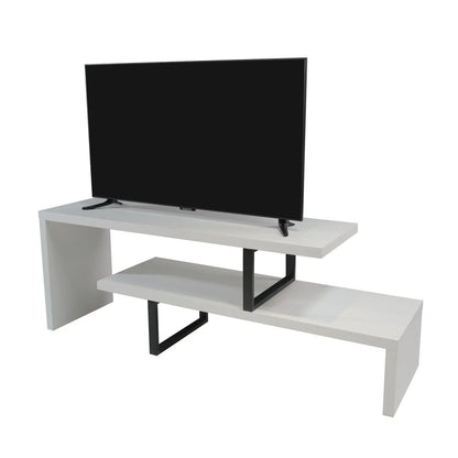 Orford Mid-Century Modern TV Stand with MDF Shelves and Powder Coated Iron Legs for Living Room - Elax Furniture