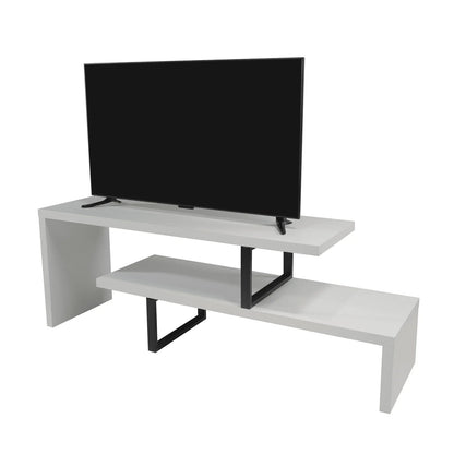 Orford Mid-Century Modern TV Stand with MDF Shelves and Powder Coated Iron Legs for Living Room - Elax Furniture