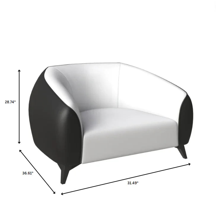 Opula Single-Seater Leather Sofa Accent Armchair with Stainless Steel Legs - Elax Furniture