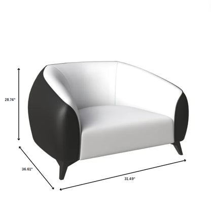 Opula Single-Seater Leather Sofa Accent Armchair with Stainless Steel Legs - Elax Furniture