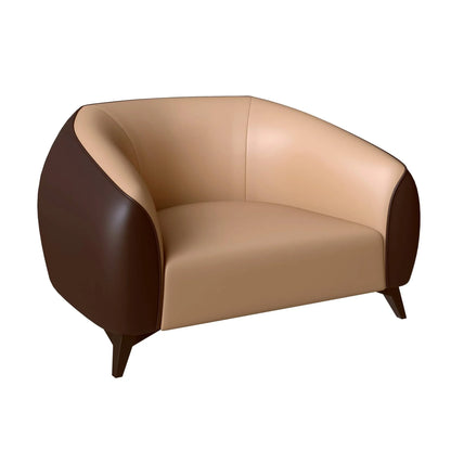 Opula Single-Seater Leather Sofa Accent Armchair with Stainless Steel Legs - Elax Furniture