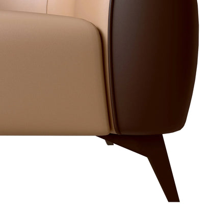 Opula Single-Seater Leather Sofa Accent Armchair with Stainless Steel Legs - Elax Furniture