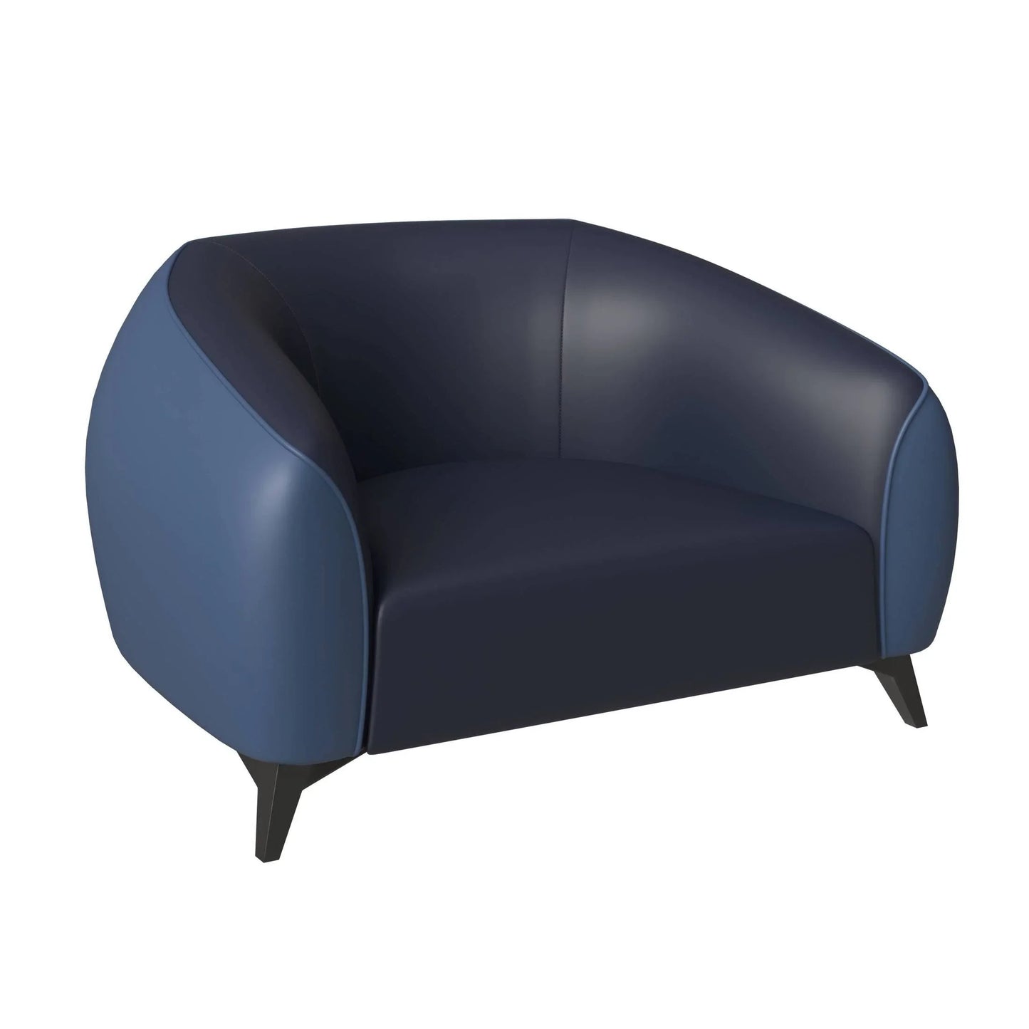 Opula Single-Seater Leather Sofa Accent Armchair with Stainless Steel Legs - Elax Furniture
