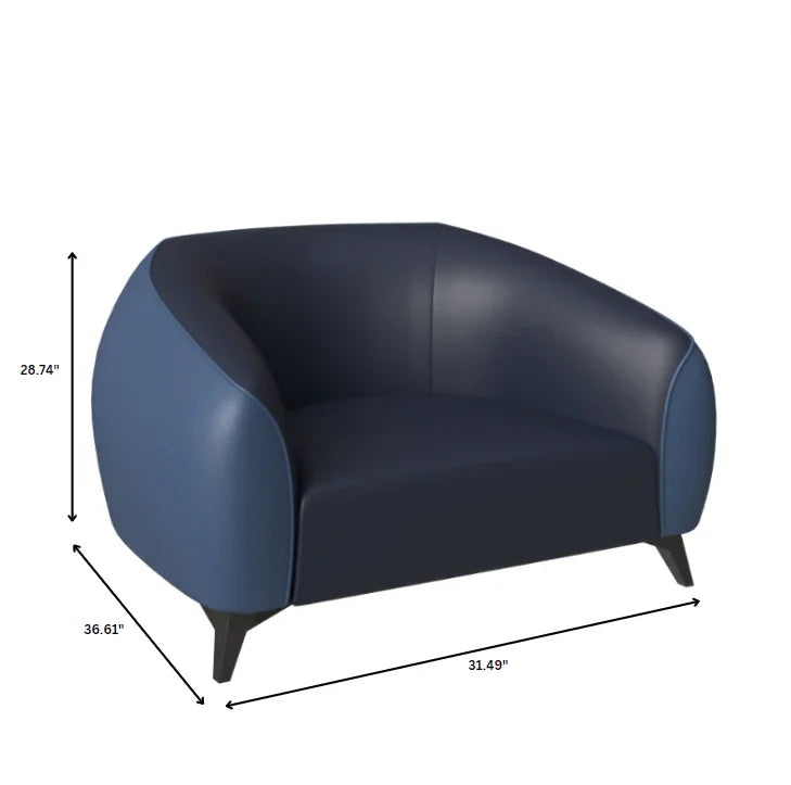 Opula Single-Seater Leather Sofa Accent Armchair with Stainless Steel Legs - Elax Furniture