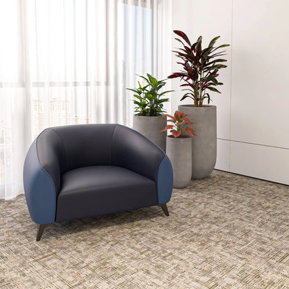 Opula Single-Seater Leather Sofa Accent Armchair with Stainless Steel Legs - Elax Furniture