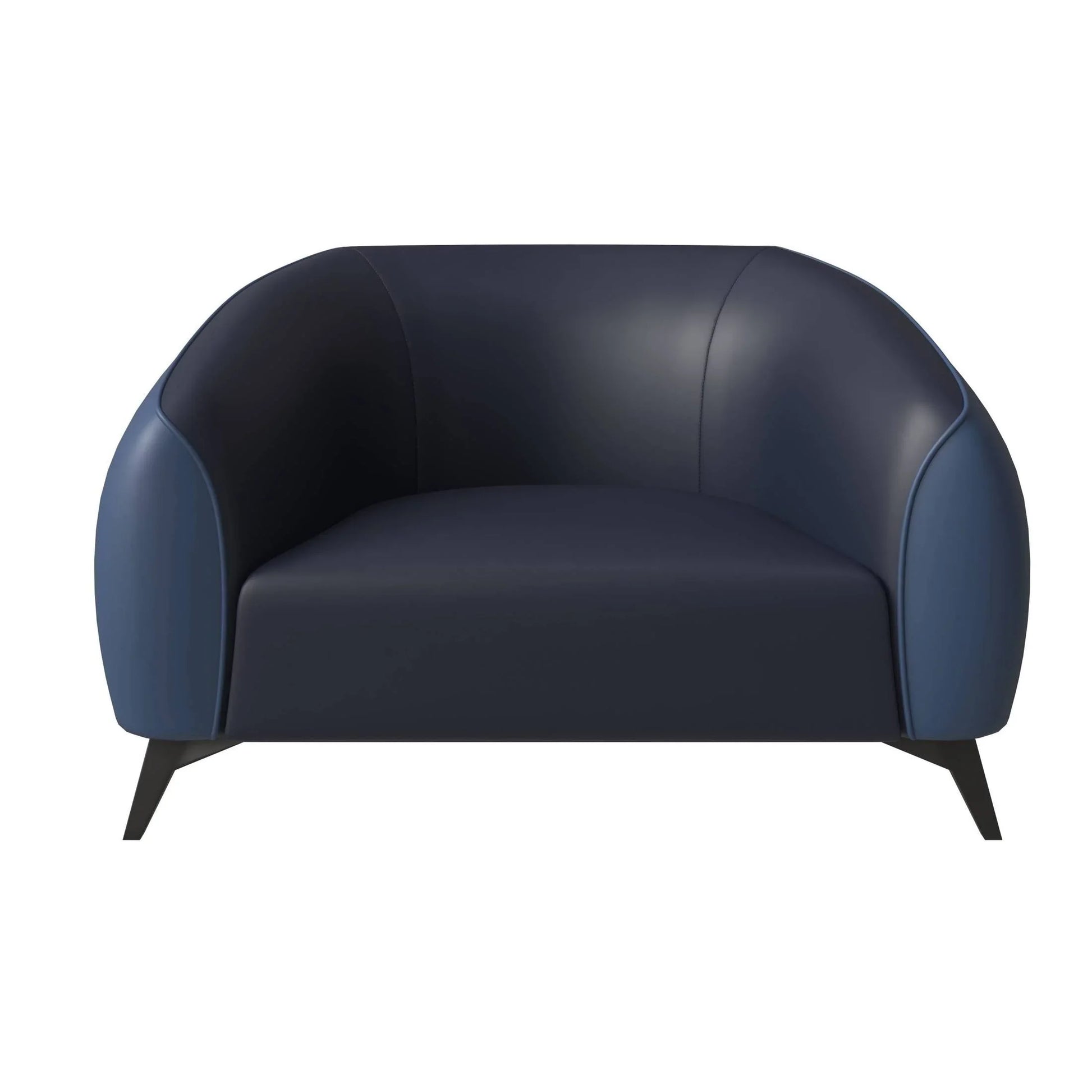 Opula Single-Seater Leather Sofa Accent Armchair with Stainless Steel Legs - Elax Furniture