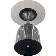 Oslo Side Table Round Sintered Stone with Stainless Steel Base Grey Side Table LeisureMod