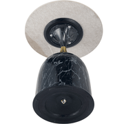 Oslo Side Table Round Sintered Stone with Stainless Steel Base Stone Black Side Table LeisureMod