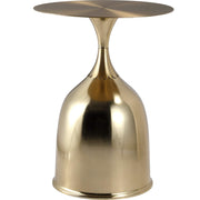 Oslo Side Table Round Stainless Steel Top and Pedestal Base Gold Side Table LeisureMod