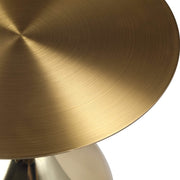 Oslo Side Table Round Stainless Steel Top and Pedestal Base Gold Side Table LeisureMod