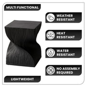 Onyx Square Side Table in Fiberstone Assembled Accent End Table - Elax Furniture