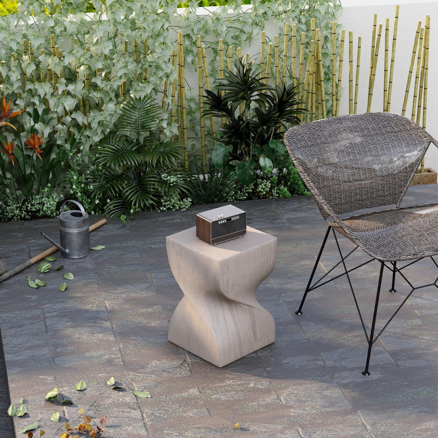 Onyx Square Side Table in Fiberstone Assembled Accent End Table - Elax Furniture