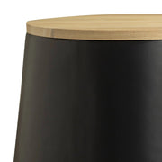 Orunel Modern Round Fiberstone Side Table with Hidden Storage – Indoor Outdoor Accent Table