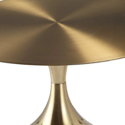 Oslo Side Table Round Stainless Steel Top and Pedestal Base - Elax Furniture