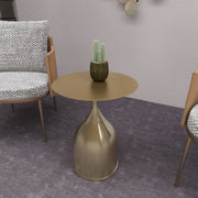 Oslo Side Table Round Stainless Steel Top and Pedestal Base - Elax Furniture