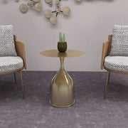 Oslo Side Table Round Stainless Steel Top and Pedestal Base - Elax Furniture