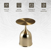 Oslo Side Table Round Stainless Steel Top and Pedestal Base - Elax Furniture