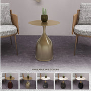 Oslo Side Table Round Stainless Steel Top and Pedestal Base - Elax Furniture