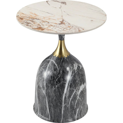 Oslo Side Table Round Sintered Stone with Stainless Steel Base - Elax Furniture