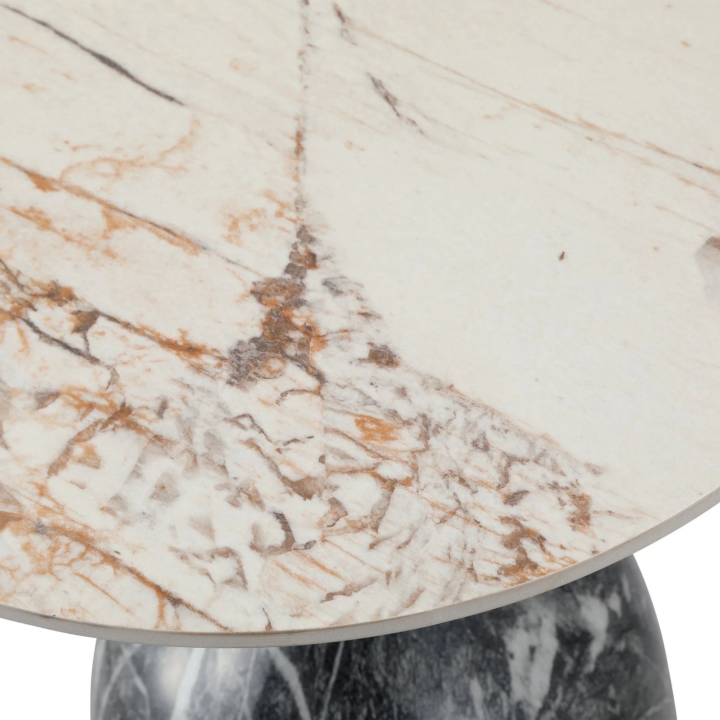 Oslo Side Table Round Sintered Stone with Stainless Steel Base - Elax Furniture
