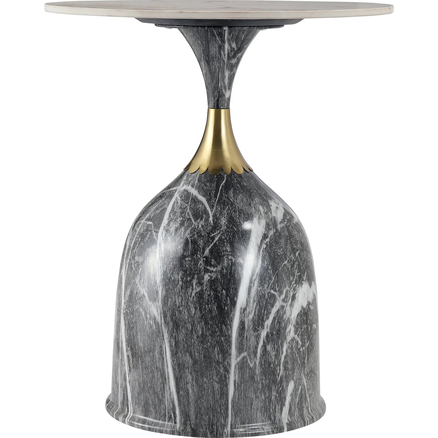 Oslo Side Table Round Sintered Stone with Stainless Steel Base - Elax Furniture