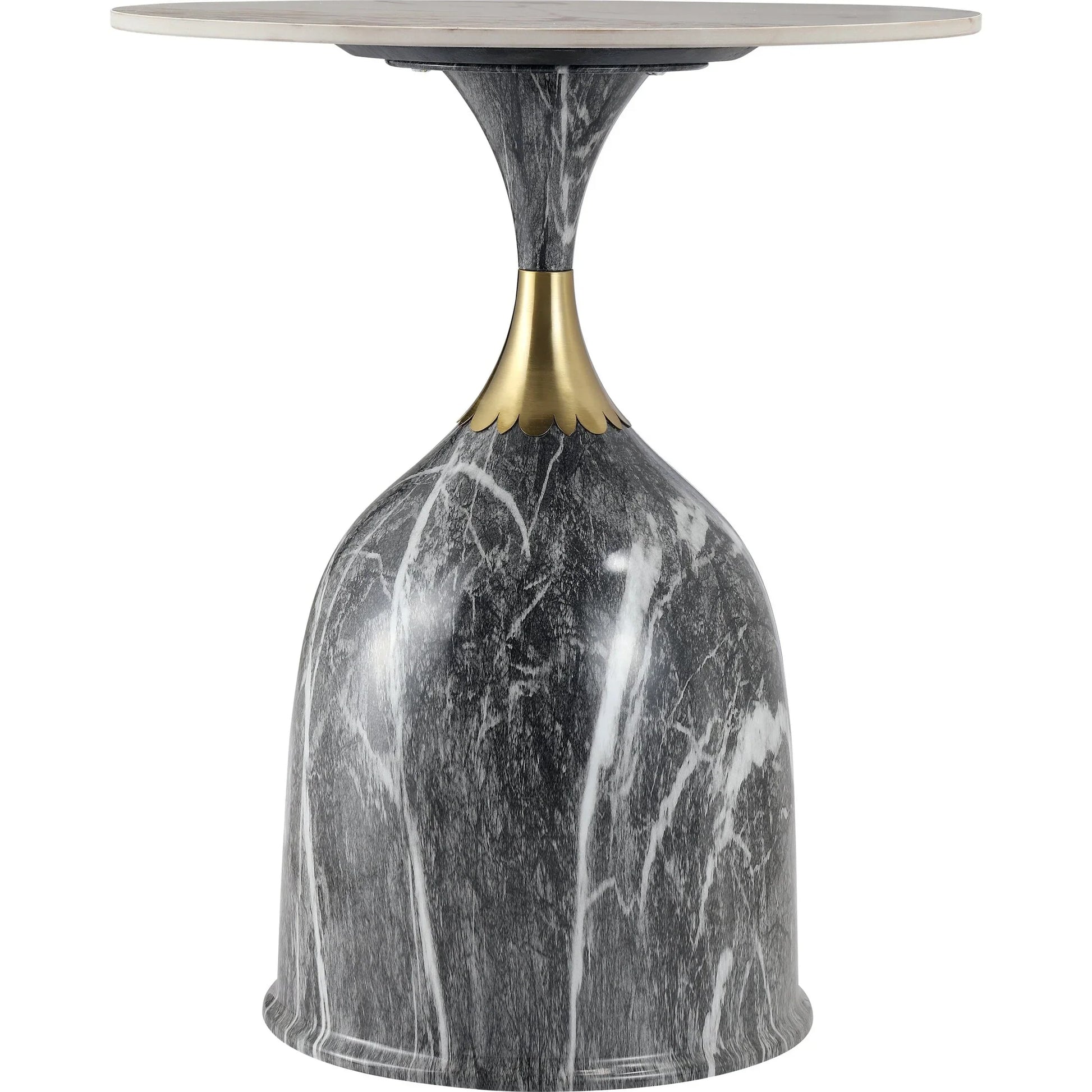 Oslo Side Table Round Sintered Stone with Stainless Steel Base - Elax Furniture