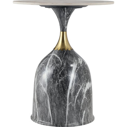 Oslo Side Table Round Sintered Stone with Stainless Steel Base - Elax Furniture