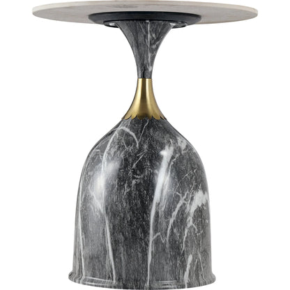 Oslo Side Table Round Sintered Stone with Stainless Steel Base - Elax Furniture