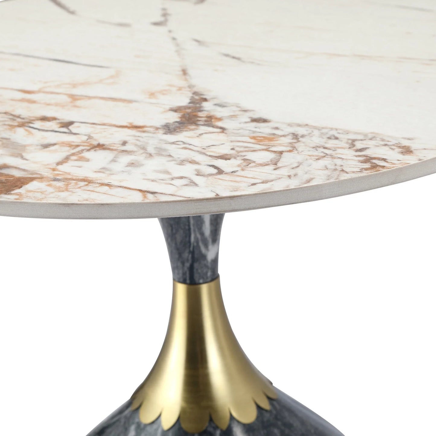 Oslo Side Table Round Sintered Stone with Stainless Steel Base - Elax Furniture