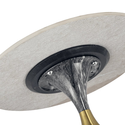 Oslo Side Table Round Sintered Stone with Stainless Steel Base - Elax Furniture