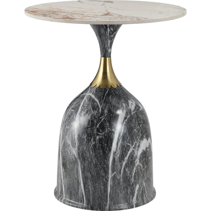 Oslo Side Table Round Sintered Stone with Stainless Steel Base - Elax Furniture