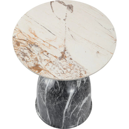 Oslo Side Table Round Sintered Stone with Stainless Steel Base - Elax Furniture