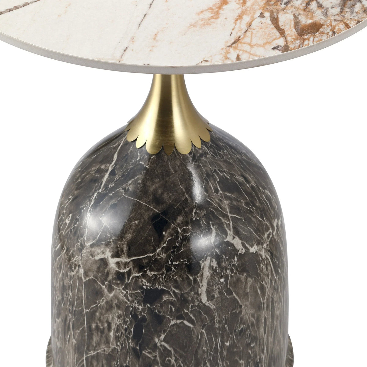 Oslo Side Table Round Sintered Stone with Stainless Steel Base - Elax Furniture