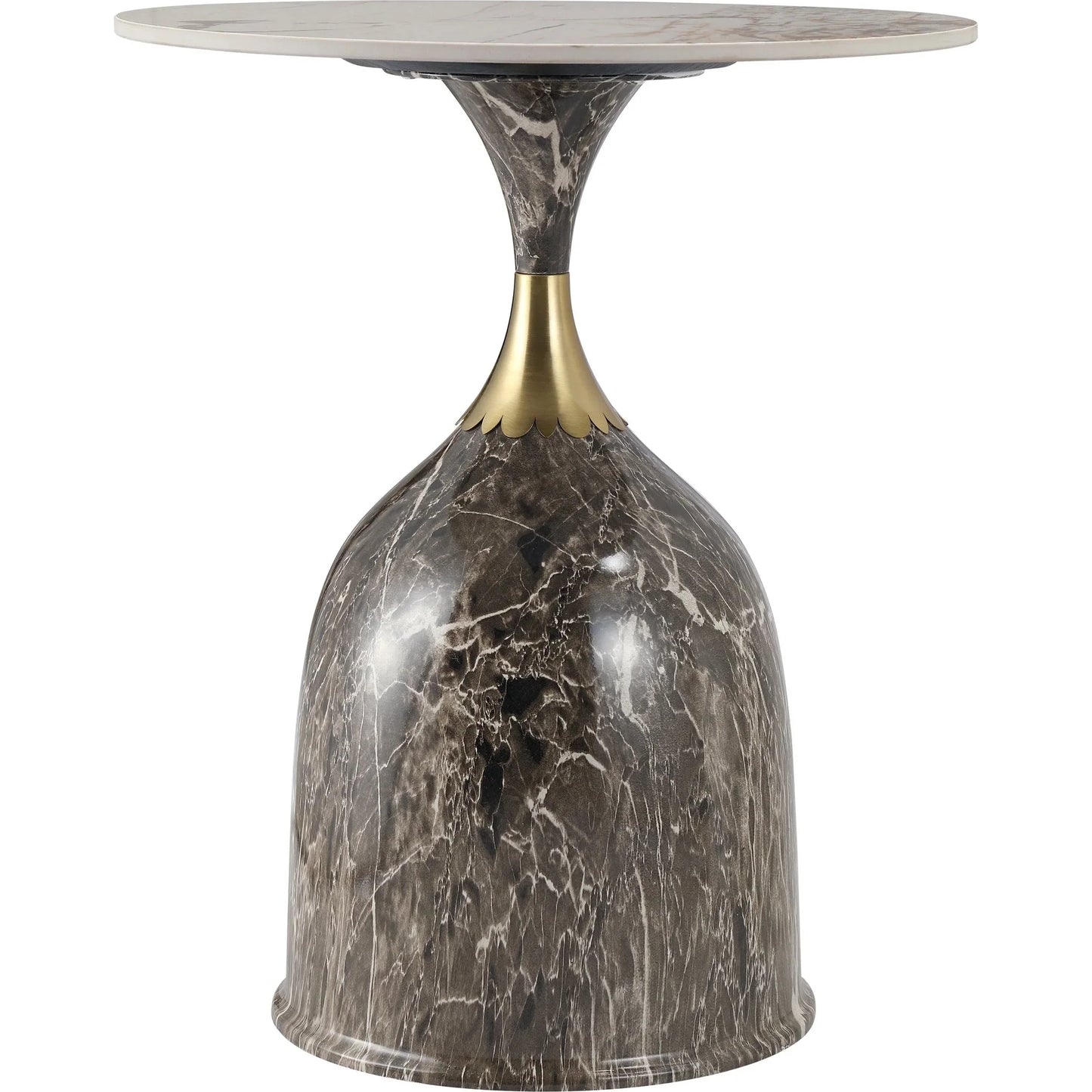 Oslo Side Table Round Sintered Stone with Stainless Steel Base - Elax Furniture
